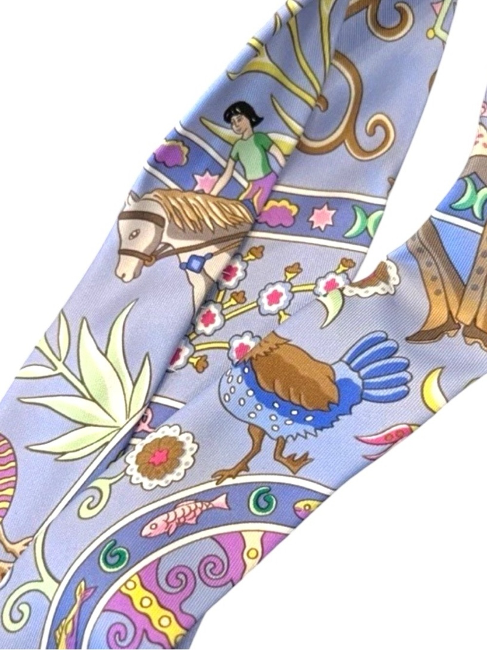 Hermès Vintage Graphic Tie Lavender Multi-Colored Pattern 100% Silk - Picture 6 of 8